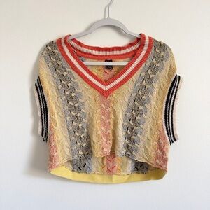 Urban Outfitters Multicolor V-Neck Cropped Knit Tank